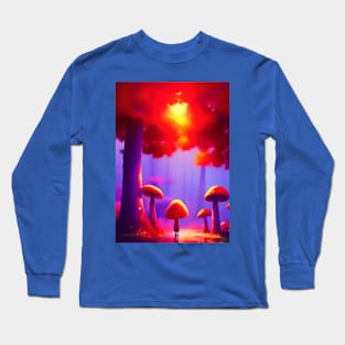 SURREAL RED AND PURPLE MUSHROOMS Long Sleeve T-Shirt